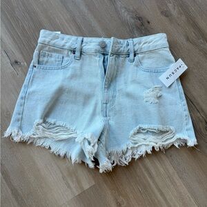 PacSun Light Wash Frayed Hem Jean Shorts size 24